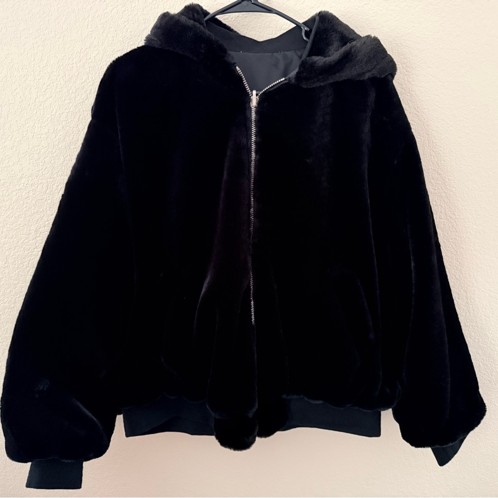 Zara Black Reversible Bomber Jacket
